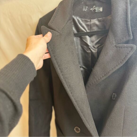 Lauren Ralph Lauren Double Breasted Wool Blend Black Coat Women’s Size 14 - Picture 5 of 10